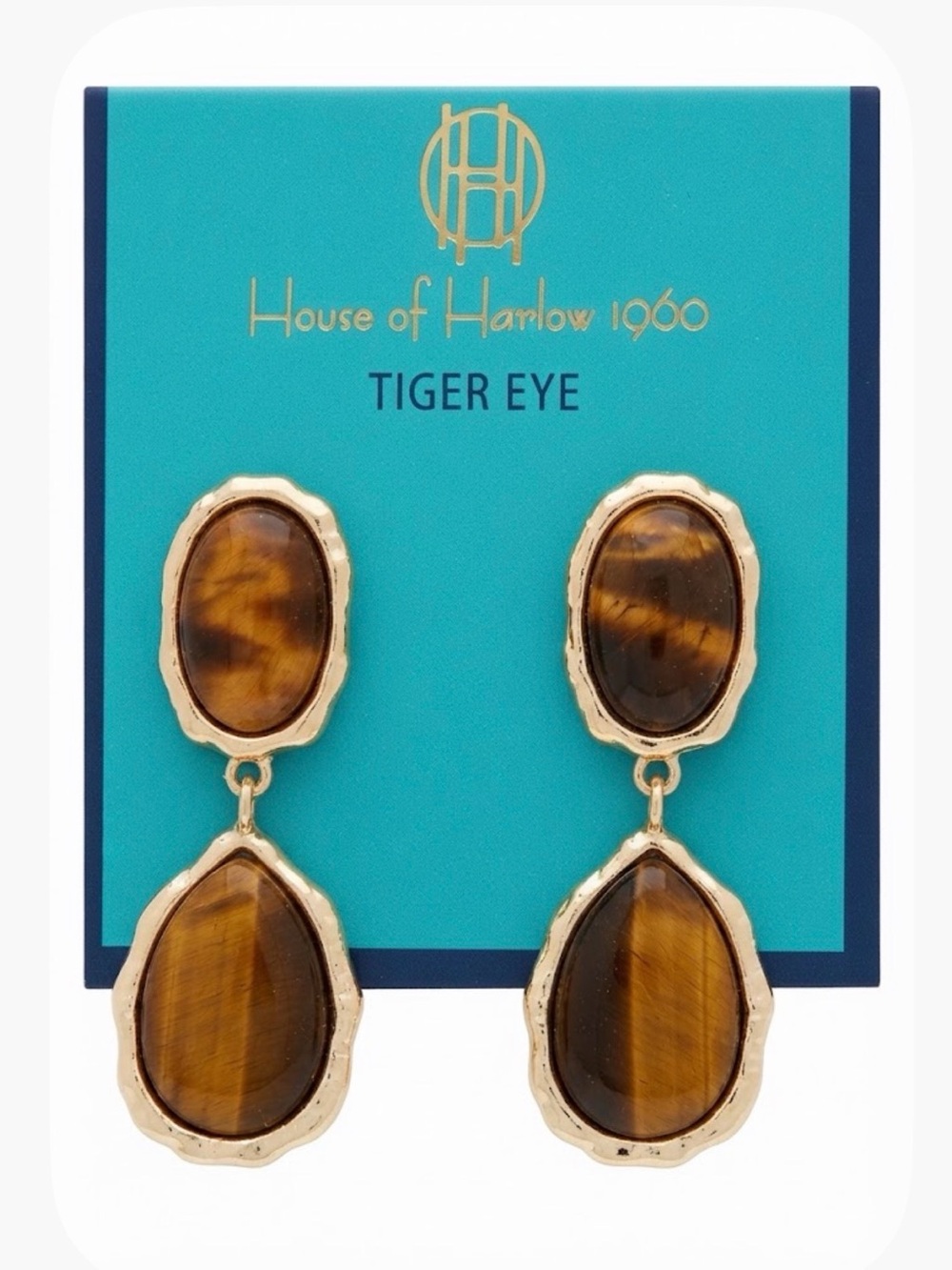 NWT โ๏ธ๐คโ๏ธ House of Harlow 1960 Tiger Eye Drop Earrings
